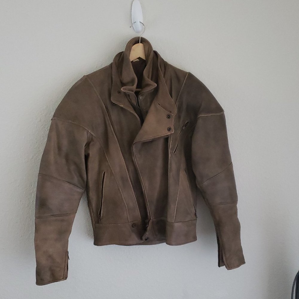 Vintage 80 Women Genuine Leather Motorcycle Jacket